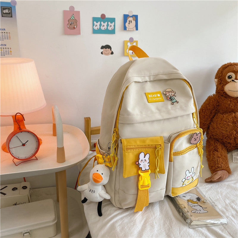 Schoolbags for primary school girls 3rd to 5th and 6th grades hit color candy color backpack girls middle school students junior high school students backpack