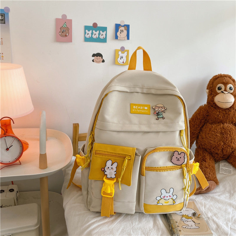 Schoolbags for primary school girls 3rd to 5th and 6th grades hit color candy color backpack girls middle school students junior high school students backpack