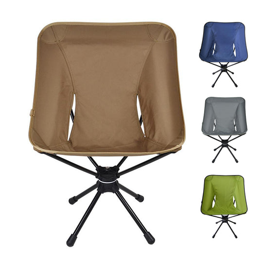 HooRu Swivel Chairs Picnic Beach Fishing Folding Chair Outdoor Backpacking Lightweight Chair with Carry Bag for Camping Hiking