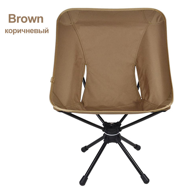HooRu Swivel Chairs Picnic Beach Fishing Folding Chair Outdoor Backpacking Lightweight Chair with Carry Bag for Camping Hiking