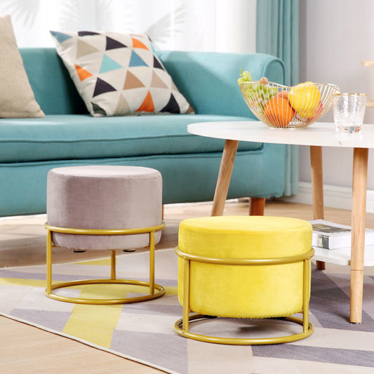 Height Adjustable ! Nordic Luxury Living Room Stool Flannel Chair Cover Solid Color