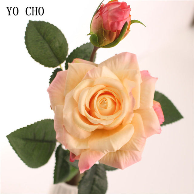 Bride Wedding Bouquet Real Touch Rose Flower Artificial Silk Rose Marriage Home Wedding Party Flower Decor