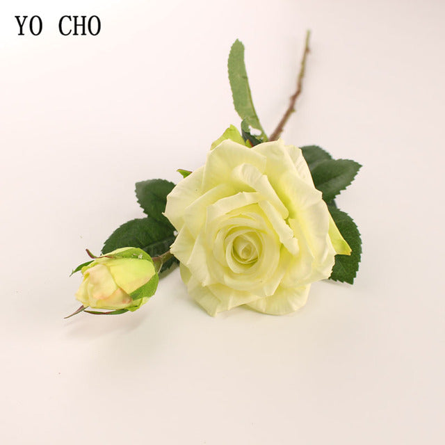 Bride Wedding Bouquet Real Touch Rose Flower Artificial Silk Rose Marriage Home Wedding Party Flower Decor