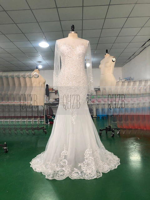 E2 Black Fashion O-Neck Natural Long Sleeves Mermaid/Trumpet Floor-Length Evening Dresses/Women Gowns Appliques Free Shipping