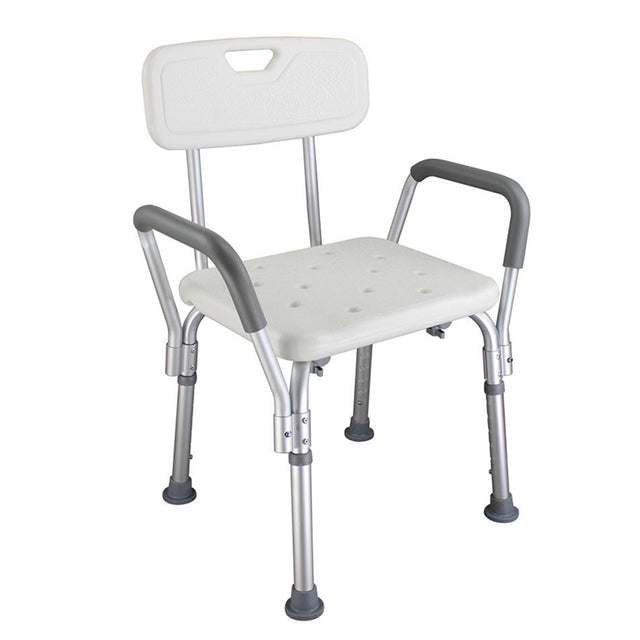 Adjustable Bathroom Chair with Backrest Arm  for Elderly Non Slip Bench Stool Bath Chair Tub Furniture Shower Seat Stool