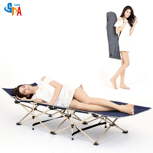 Folding Bed For Sleeping Camping Furnishings Aluminum Beach Bed Single Outdoor Garden Cot Portable Beach Cot