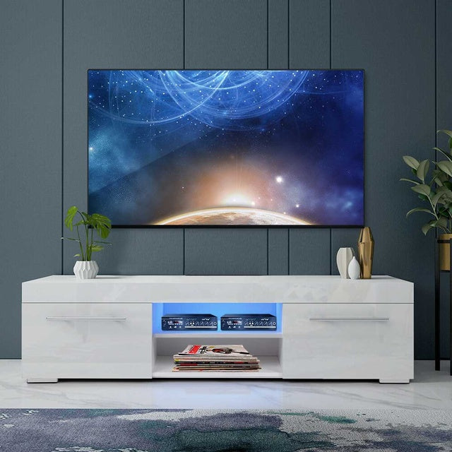 51Inch High Gloss Luxurious TV Unit Cabinet Modern Minimalist LED TV Stand Living Room Furniture TV Table Home Furnishings