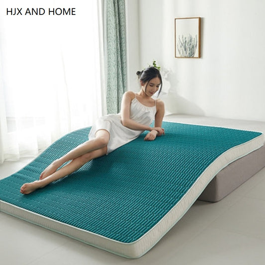 Foldable Mat  95D Thai latex filling Mattress Floor  Slow rebound Tatami Cotton  Cover Bedspreads 5/8cm thickness Size