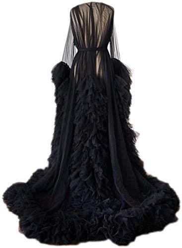 Unique Prom Dresses Custom Made Tulle Maternity Robes Women Photoshoot Evening Gowns Fluffy Tiered Tulle Robe Formal Party Dress