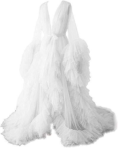 Unique Prom Dresses Custom Made Tulle Maternity Robes Women Photoshoot Evening Gowns Fluffy Tiered Tulle Robe Formal Party Dress