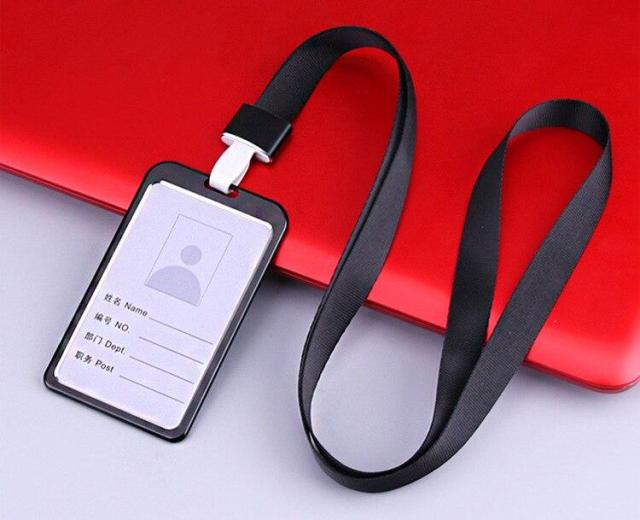 Fashion Card Cover Women Aluminum Alloy Work Name Card Holders Business Work Card ID Badge Lanyard Holder Metal Bags Case