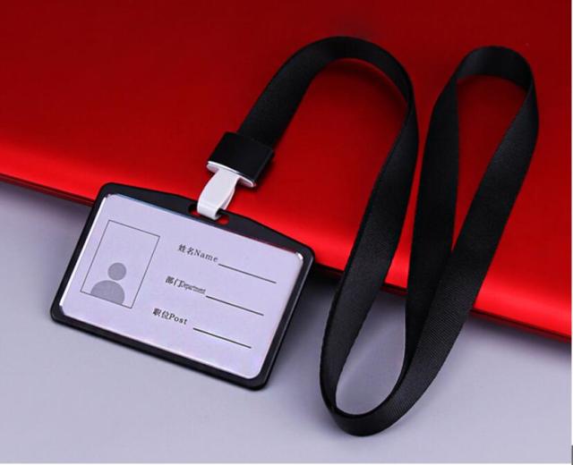 Fashion Card Cover Women Aluminum Alloy Work Name Card Holders Business Work Card ID Badge Lanyard Holder Metal Bags Case