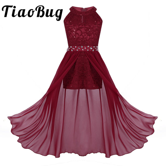 Flower Girls Floral Lace Dresses 2022 Girls Pageant Formal Princess Dresses First Communion Dress Kids Wedding Party Gowns Dress