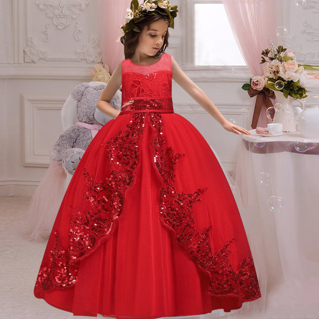 New Girls&#39;Back Hollow Flower Dress Flower Boy High-end Wedding Dress Elegant Girls&#39; Flower-lace Banquet vestidos de fiesta