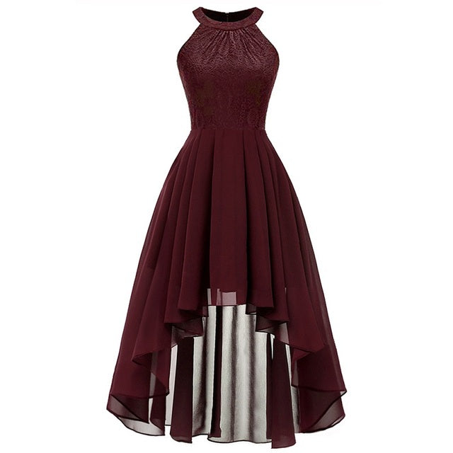 2022 wedding party dress prom gown fashion clothing Front short long back dark blue halter Bow Bridesmaid Dresses
