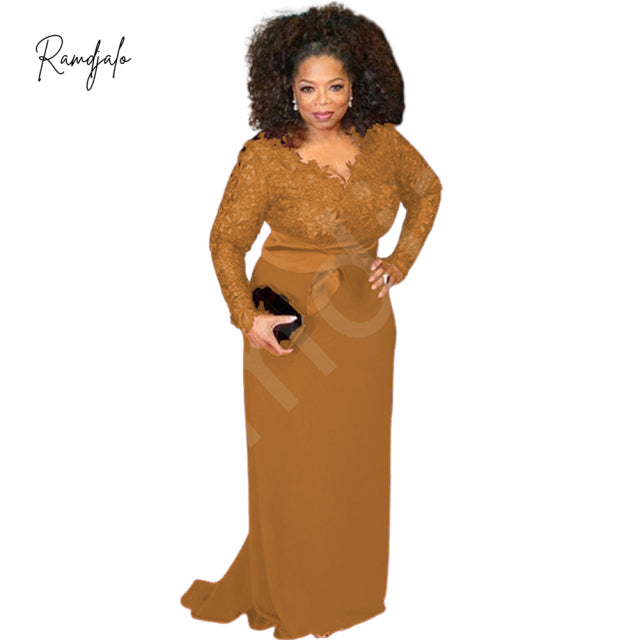2022 Plus Size Mother Of The Bride Dresses Burgundy Lace Long Sleeves V Neck Sash Red Carpet Formal Wedding Party Gown Madrinha