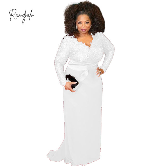 2022 Plus Size Mother Of The Bride Dresses Burgundy Lace Long Sleeves V Neck Sash Red Carpet Formal Wedding Party Gown Madrinha