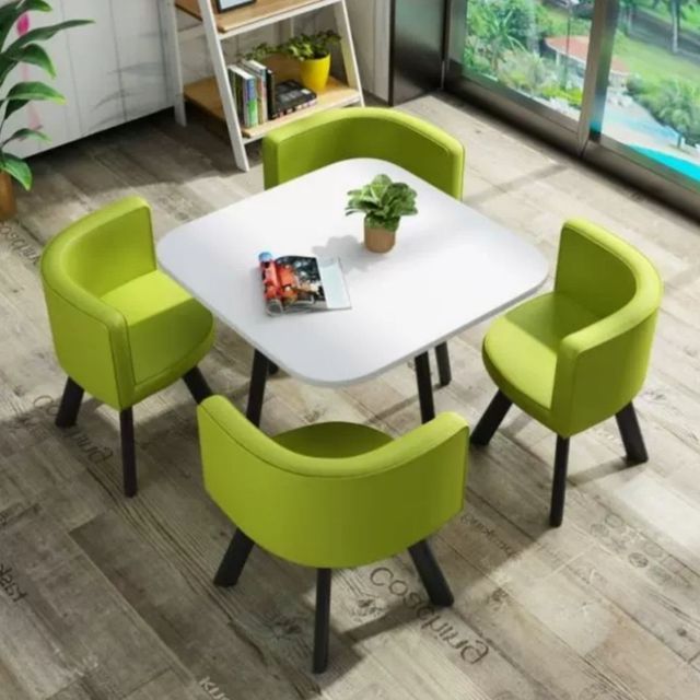 Simple reception negotiation imitation marble pattern wooden table chair group rest area office meeting restaurant table  chair