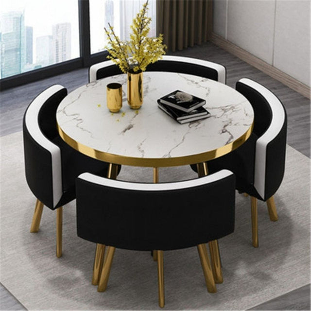 Simple reception negotiation imitation marble pattern wooden table chair group rest area office meeting restaurant table  chair