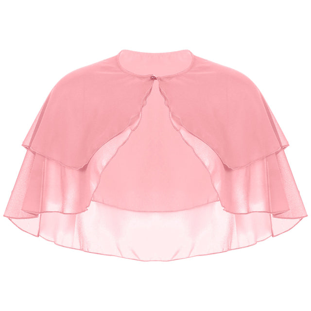 Women Elegant Chiffon Wraps Shawls Ruffle 2 Layer Bolero Wedding Cape Bridal Shrug Tops for Party Dress Cover Ups Wedding Wrap