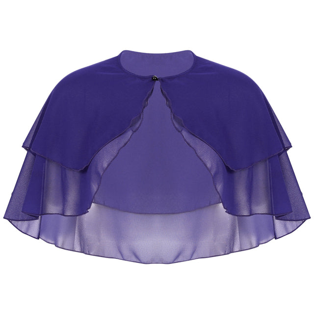 Women Elegant Chiffon Wraps Shawls Ruffle 2 Layer Bolero Wedding Cape Bridal Shrug Tops for Party Dress Cover Ups Wedding Wrap